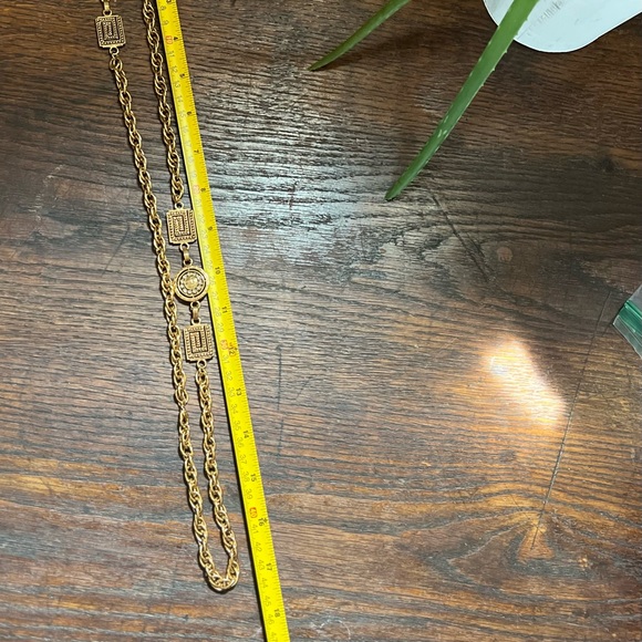 Chunky gold chain Etruscan style Greek key necklace - Picture 5 of 5